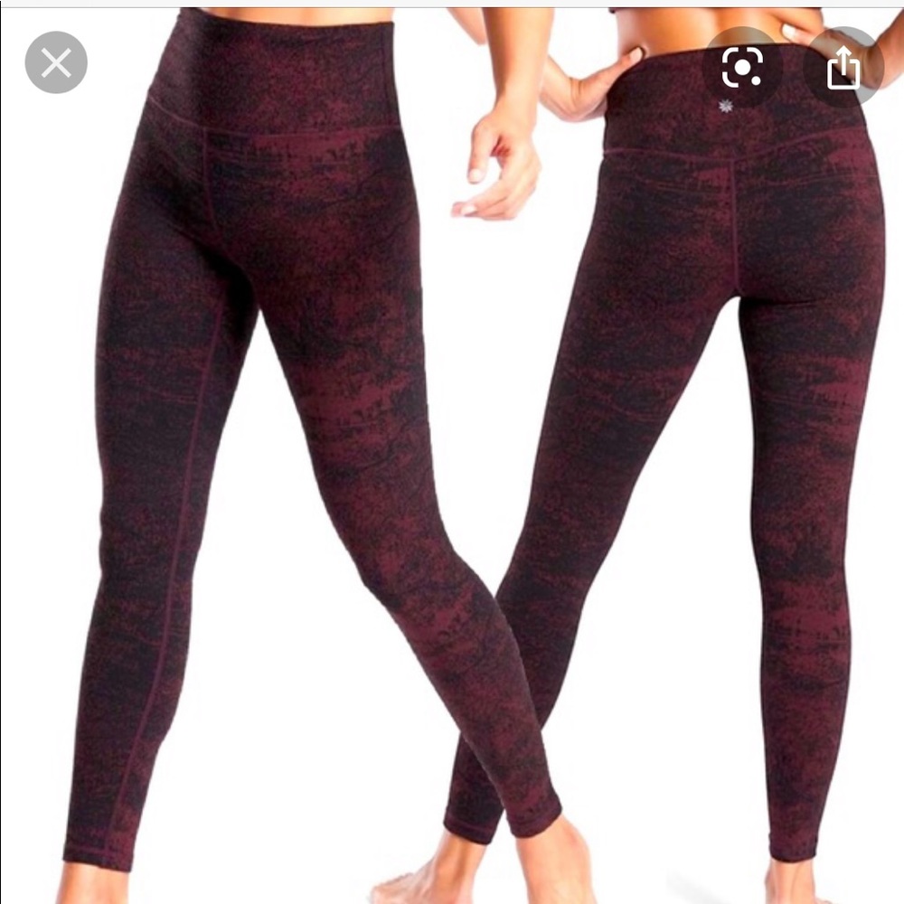 Athleta Red and Black Leggings